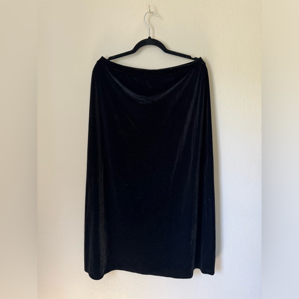 George Velvet Maxi Skirt Black Womans Size Large